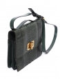 Sac LOUISE large à bandoulière en cuir de python vert anglais Px boutique 2200€