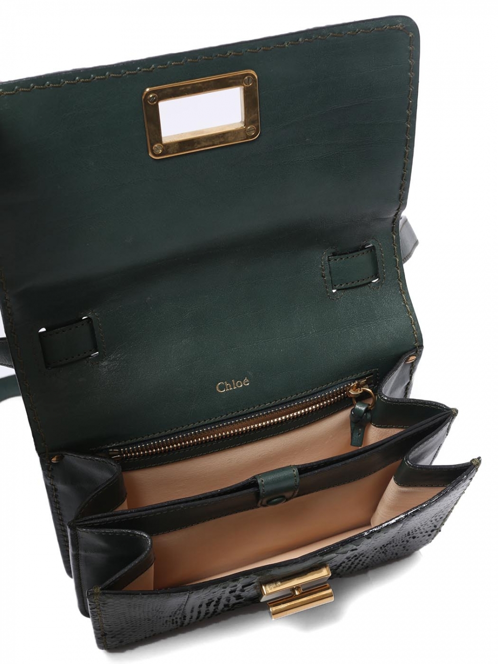 バッグ Chloe Eloise rare python leather handbag Boutique CHLOE LOUISE english green python leather satchel cross