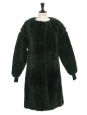 Dark green shearling coat Fall 2016 Retail price $6650 Size 36