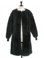 Manteau shearling en peau retournée vert foncé Prix boutique 6650$ Taille 36