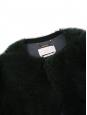 Manteau shearling en peau retournée vert foncé Prix boutique 6650$ Taille 36