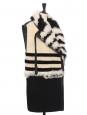 Manteau sans manche shearling en peau et cuir blanc noir Fall 2014 Prix boutique 4000€