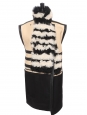 Manteau sans manche shearling en peau et cuir blanc noir Fall 2014 Prix boutique 4000€