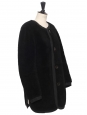 Manteau reversible en shearling peau et daim noir Prix boutique 3000€ Taille XS/S
