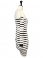 Ecru with navy stripes sailor knitted cashmere sweater dress Retail price €900 Size 36