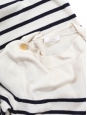 Ecru with navy stripes sailor knitted cashmere sweater dress Retail price €900 Size 36