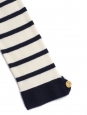 Ecru with navy stripes sailor knitted cashmere sweater dress Retail price €900 Size 36
