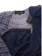 Robe longue sans manche en voile de soie imprimée bleu Prix boutique 1000€ Taille 36