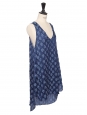 Ocean blue fluid silk dress with large straps Retail price €950 Size 36