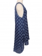 Ocean blue fluid silk dress with large straps Retail price €950 Size 36