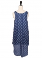 Ocean blue fluid silk dress with large straps Retail price €950 Size 36