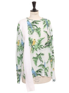 Blouse manches longues Birds of Paradise en soie multicolor Prix boutique 615&euro; Taille 40