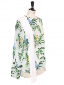 Birds of Paradise long-sleeved blouse in multicoloured silk Retail price &euro;615 Size 40