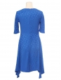 Bright blue Stoney Magnolia jacquard short sleeves dress Retail price €1345 Size XS