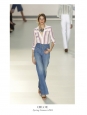 Pantalon jean évasé bleu moyen avec ceinture tressée Px boutique 550€ Taille 38