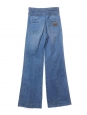 Pantalon jean évasé bleu moyen avec ceinture tressée Px boutique 550€ Taille 38