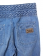 Pantalon jean évasé bleu moyen avec ceinture tressée Px boutique 550€ Taille 38