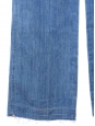 Pantalon jean évasé bleu moyen avec ceinture tressée Px boutique 550€ Taille 38