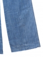 Pantalon jean évasé bleu moyen avec ceinture tressée Px boutique 550€ Taille 38
