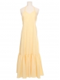 Pastel yellow cotton blend maxi dress with open back Retail price 500€ Size S