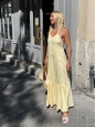 Robe longue dos nu en coton jaune pastel Retail price 500€ Taille S