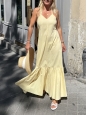 Robe longue dos nu en coton jaune pastel Retail price 500€ Taille S