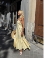 Robe longue dos nu en coton jaune pastel Retail price 500€ Taille S