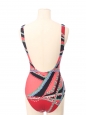 Red, green blue and blanc print swimsuit Retail price €500 Size 38