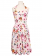Robe courte cintrée évasée en coton imprimé fleuri multicolor Prix boutique 1850€ Taille 34