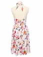 Robe courte cintrée évasée en coton imprimé fleuri multicolor Prix boutique 1850€ Taille 34