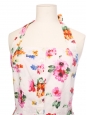 Robe courte cintrée évasée en coton imprimé fleuri multicolor Prix boutique 1850€ Taille 34