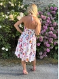 Robe courte cintrée évasée en coton imprimé fleuri multicolor Prix boutique 1850€ Taille 34