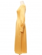 Honey yellow satin long sleeves midi maxi dress Retail price €720 Size XS
