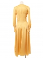 Honey yellow satin long sleeves midi maxi dress Retail price €720 Size XS