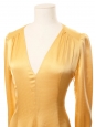 Honey yellow satin long sleeves midi maxi dress Retail price €720 Size XS