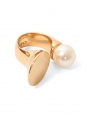 DARCEY disc ring in gold-tone brass with Swarovski pearl Retail price €288 Size 52