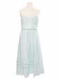 Robe midi cintrée en dentelle bleu clair à fines bretelles Prix public 540€ Taille XS/S