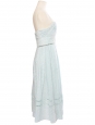 Robe midi cintrée en dentelle bleu clair à fines bretelles Prix public 540€ Taille XS/S