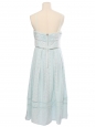 Robe midi cintrée en dentelle bleu clair à fines bretelles Prix public 540€ Taille XS/S