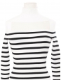 Robe longue marinière en maille rayé noir et blanc Prix boutique €950 Taille XS