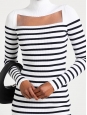 Robe longue marinière en maille rayé noir et blanc Prix boutique €950 Taille XS