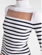 Robe longue marinière en maille rayé noir et blanc Prix boutique €950 Taille XS