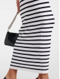 Robe longue marinière en maille rayé noir et blanc Prix boutique €950 Taille XS