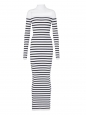 Robe longue marinière en maille rayé noir et blanc Prix boutique €950 Taille XS