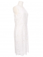 Robe cintrée sans manche en coton broderie anglaise blanche Taille 38