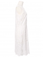 Robe cintrée sans manche en coton broderie anglaise blanche Taille 38