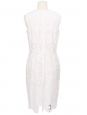 Robe cintrée sans manche en coton broderie anglaise blanche Taille 38