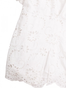 Robe cintr&eacute;e sans manche en coton broderie anglaise blanche Taille 38