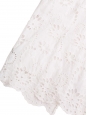White eyelet lace cotton sleeveless dress with cinched waist Size 38