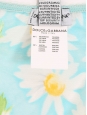 White and yellow daisy flower print turquoise tulle tank top Size XS/S